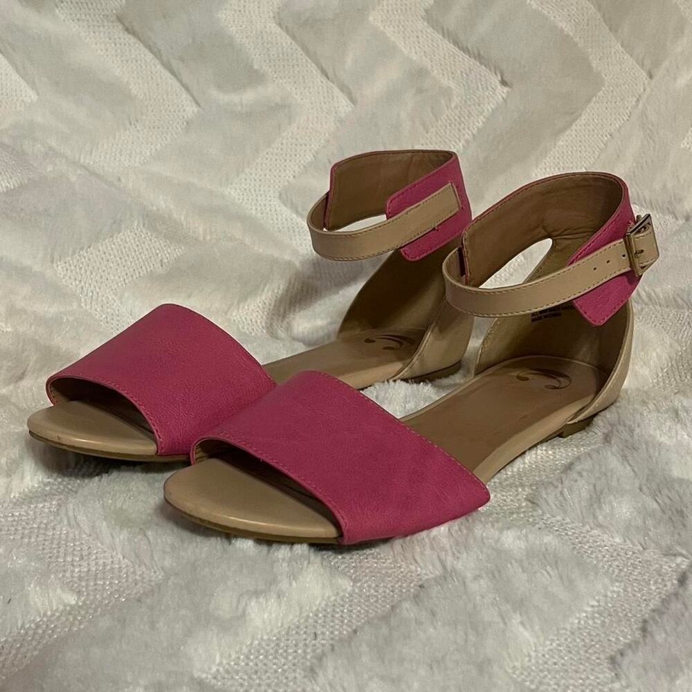 Pink and tan sandals